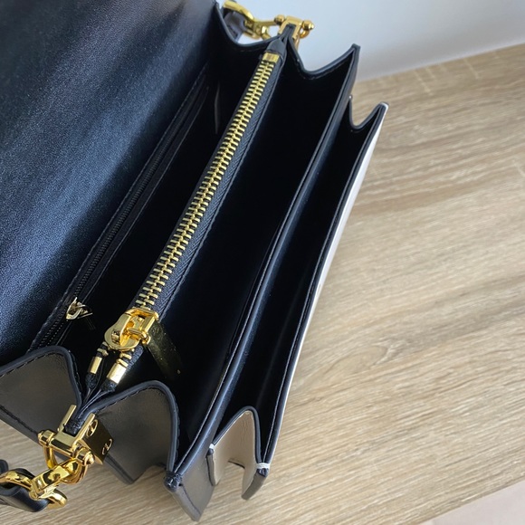 The June Genuine Leather Satchel - Green/White - Picture 9 of 10